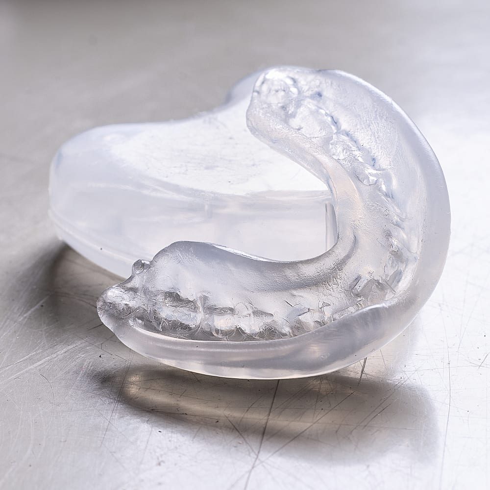 A clear mouth guard.